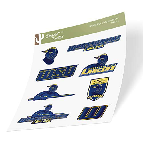 Sticker - 00015A Worcester State University WSU Lancers NCAA Vinyl Decal Laptop Water Bottle Car Scrapbook 